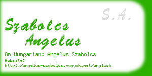 szabolcs angelus business card